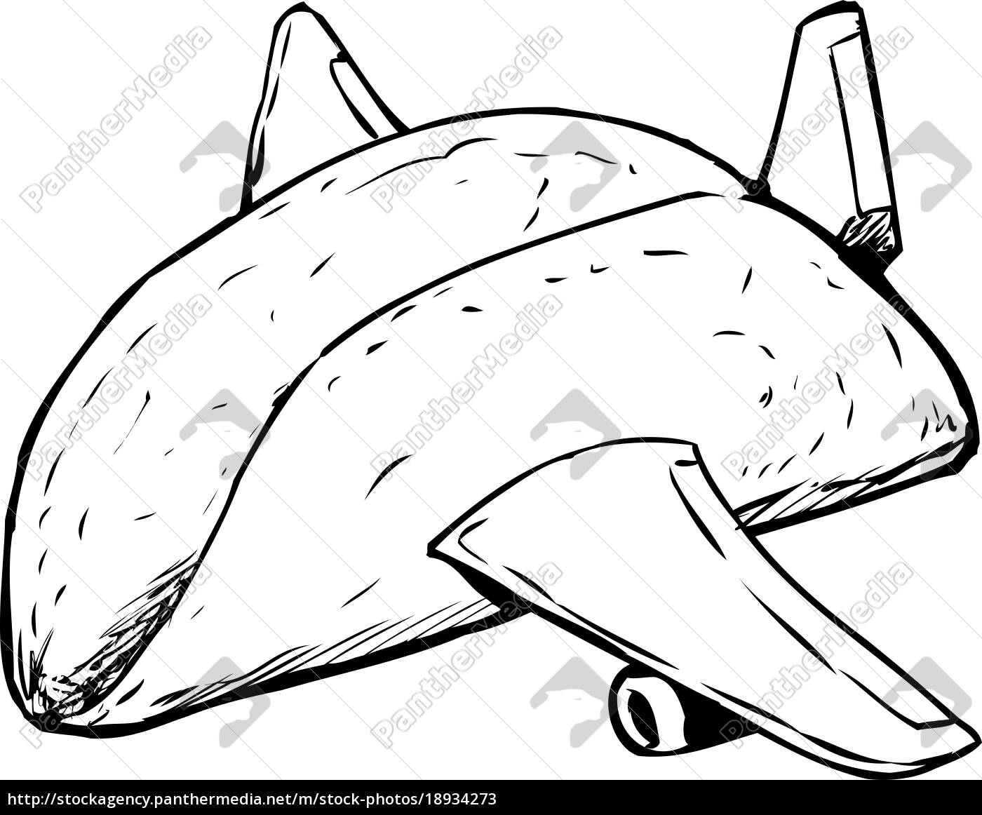 Outlined Empty Taco Shell As Jet Plane Stock Photo 18934273